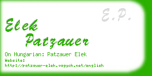elek patzauer business card
